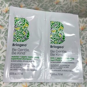 LOT of 20 Briogeo Be Gentle Be Kind matcha + apple shampoo & conditioner sample
